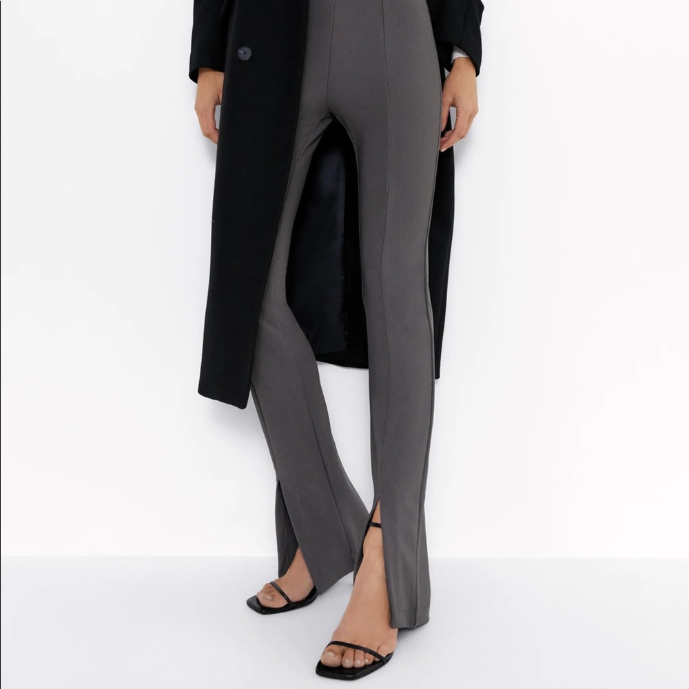 Zara Split-Hem Ribbed Pants - Picture 3 of 7